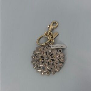 Coach Snowflake Bag Charm Rivet Stud Star Moon Keychain Gold Silver Holiday NWT